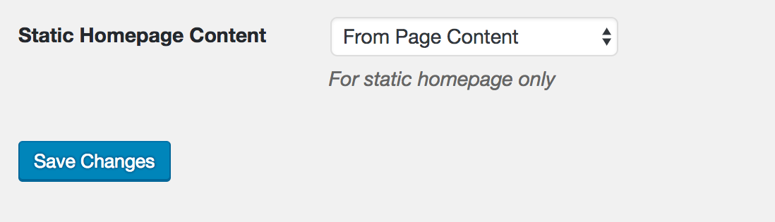 Static Front page content - from page content