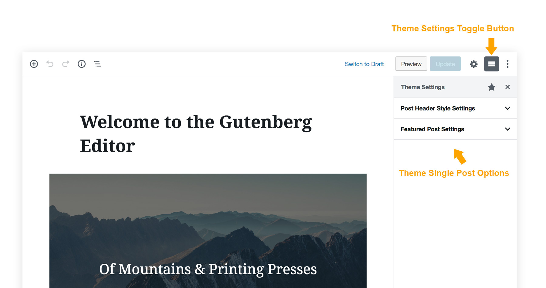 CeraMag theme Single Post Options integrated to Gutenberg Sidebar