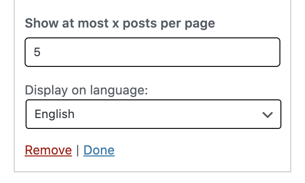 Home Widget - Display on language
