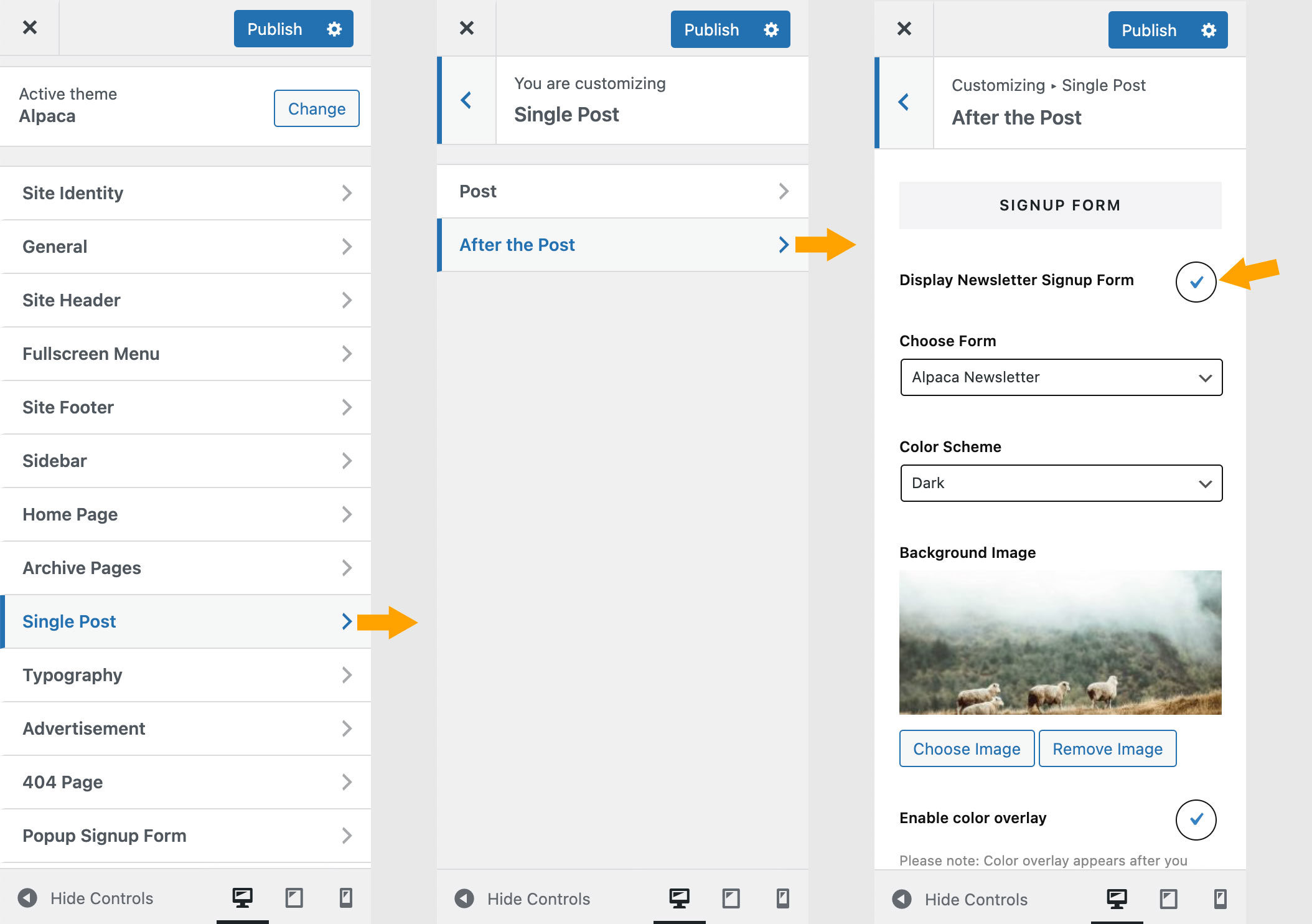 Signup Form after the content of each single post