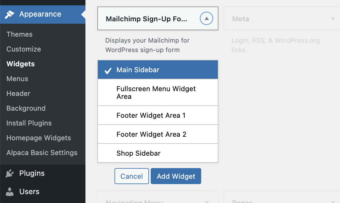 MailChimp Sign-Up Form Widget