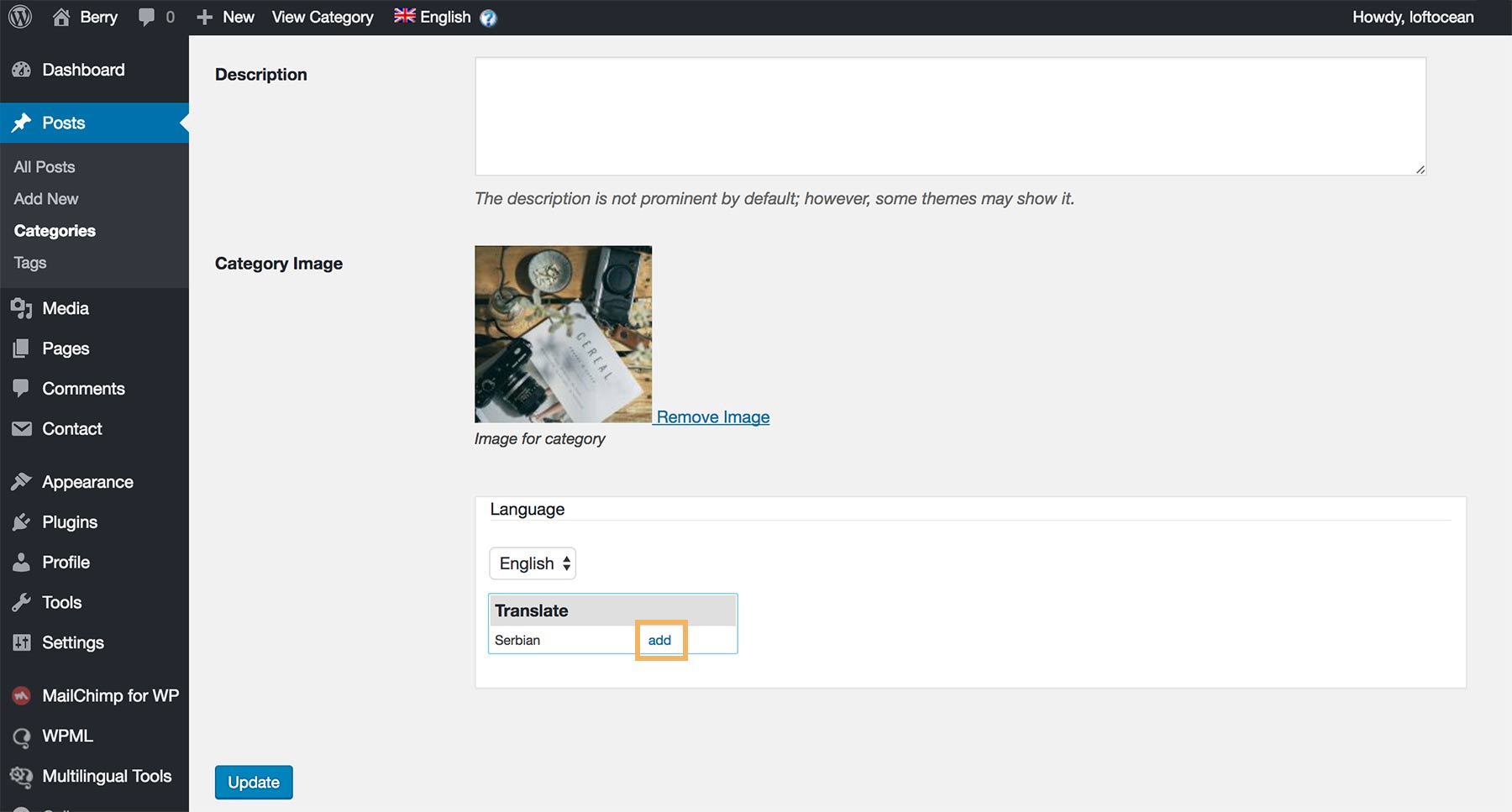 Add the translation of the category