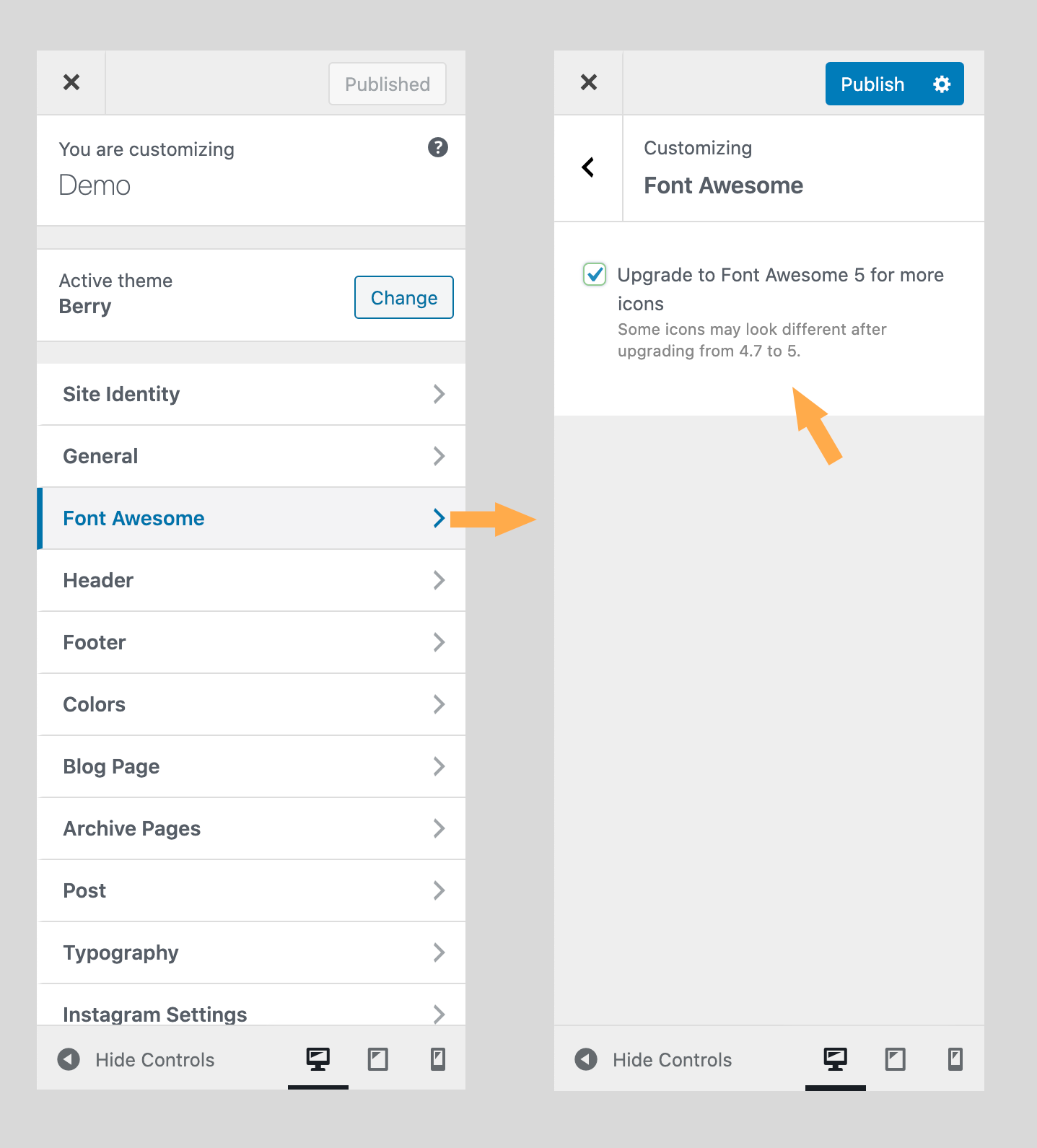 Upgrade Font Awesome library