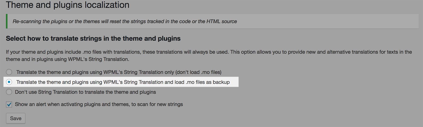 Theme and plugin localization