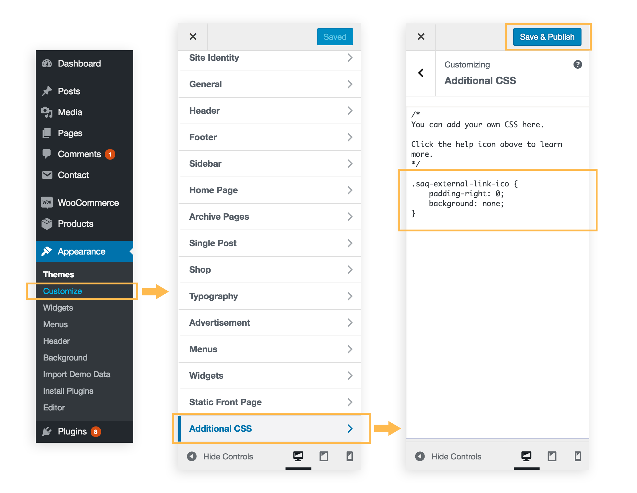 Add custom CSS to your site
