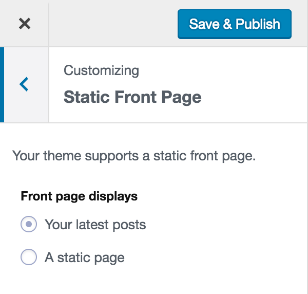 Front Page displays your latest posts