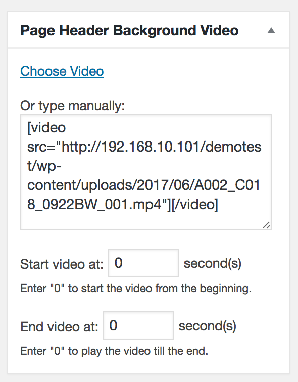 Page Header Background Video