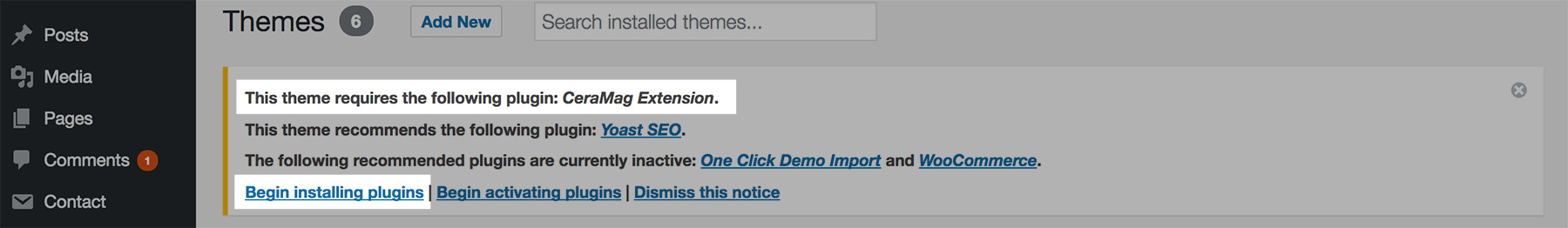 To install ceramag extension