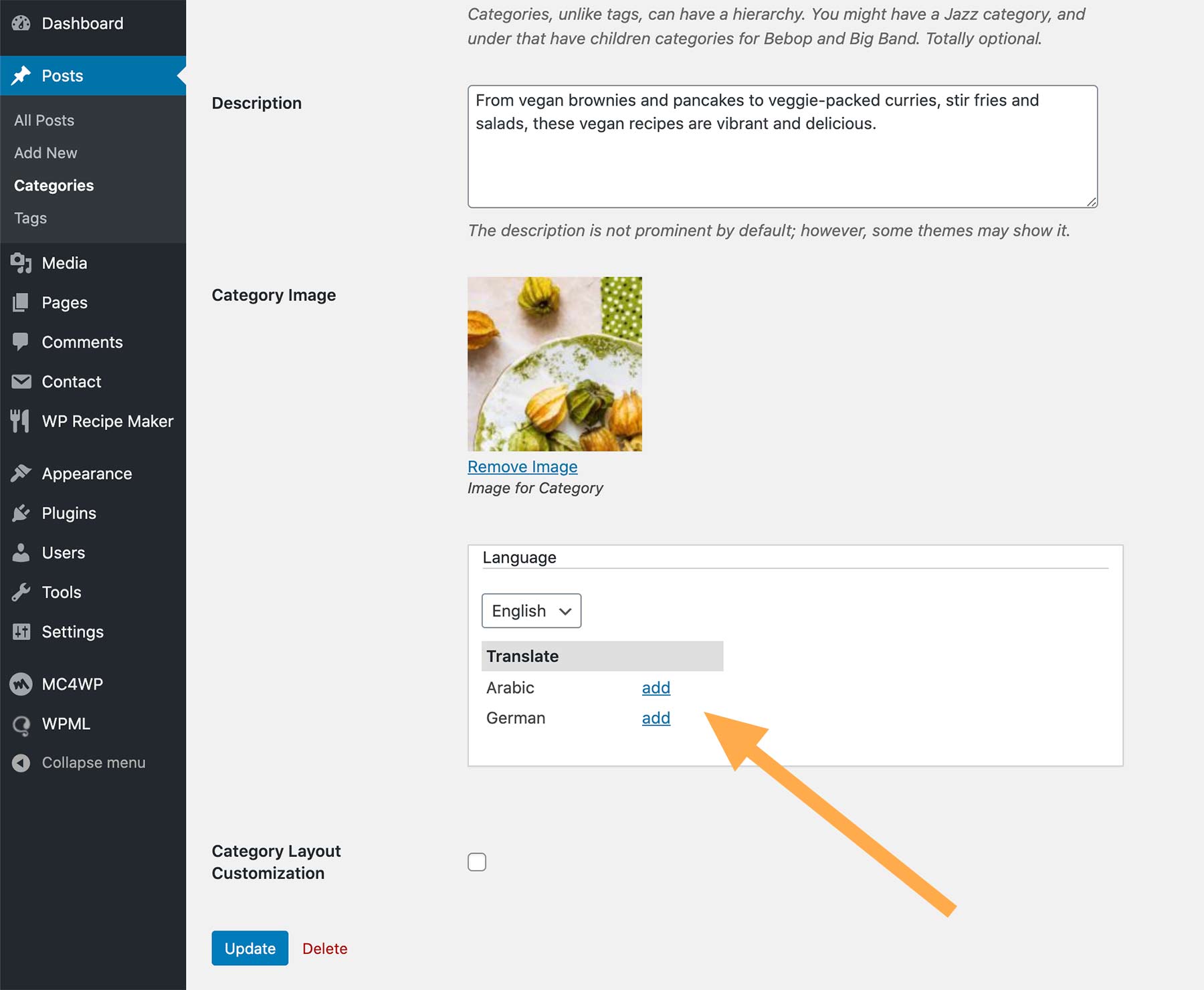 Add the translation of the category