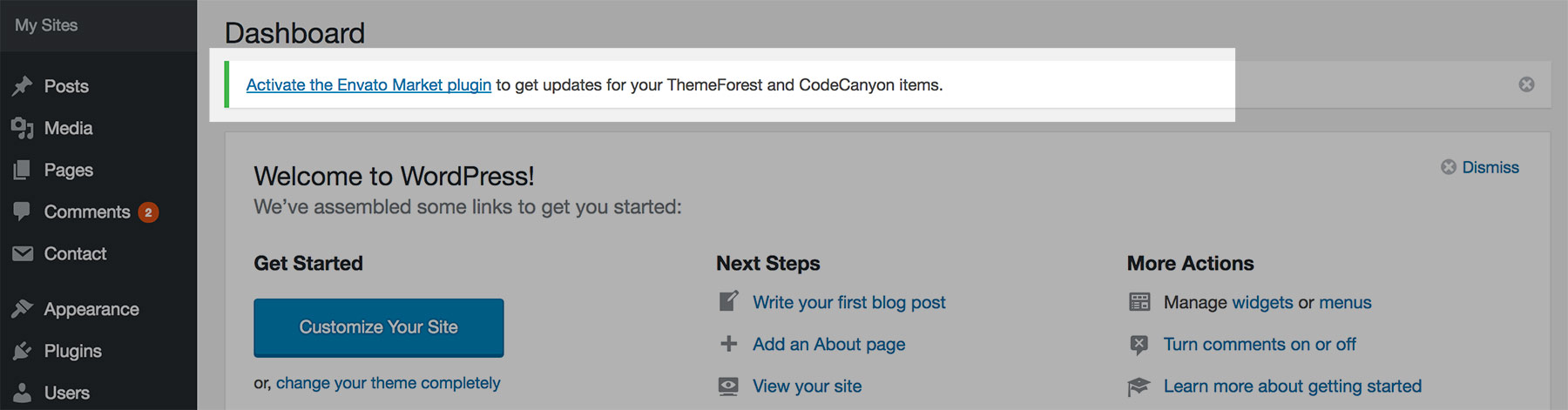 Activate Envato Market plugin