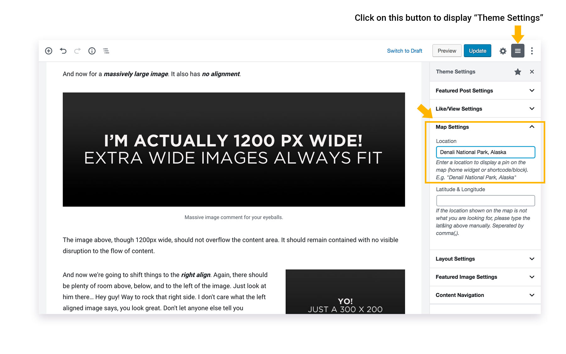 Add a location to a post - in Gutenberg
