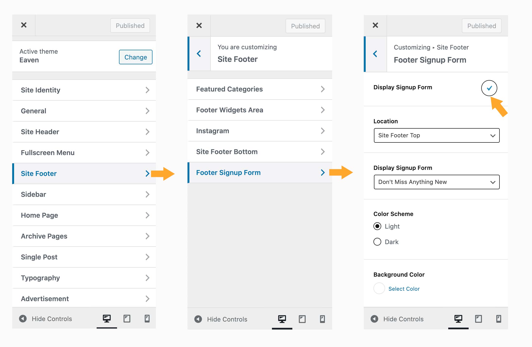 MailChimp Sign-Up Form in Site Footer