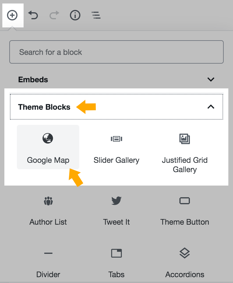 Add Google Map Block