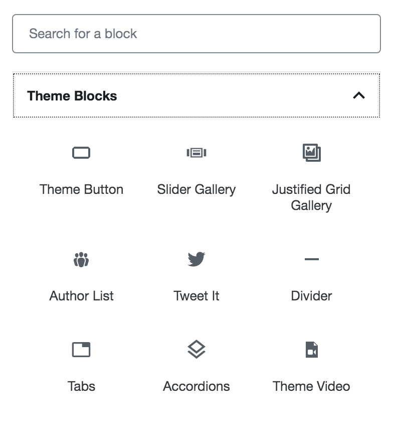 Theme Shortcodes are converted to Gutenberg Blocks