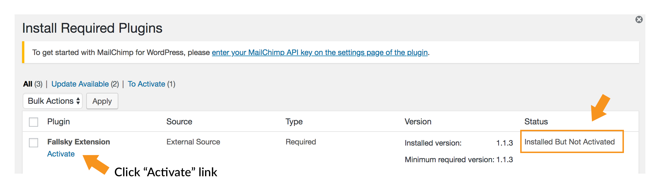 Activate the required plugin.