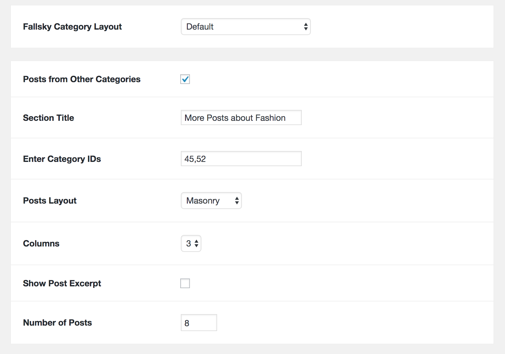 Add Posts from other Categories