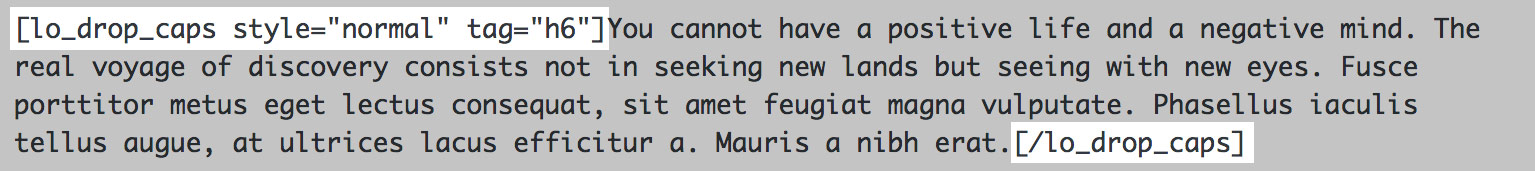 Shortcode for Drop Caps