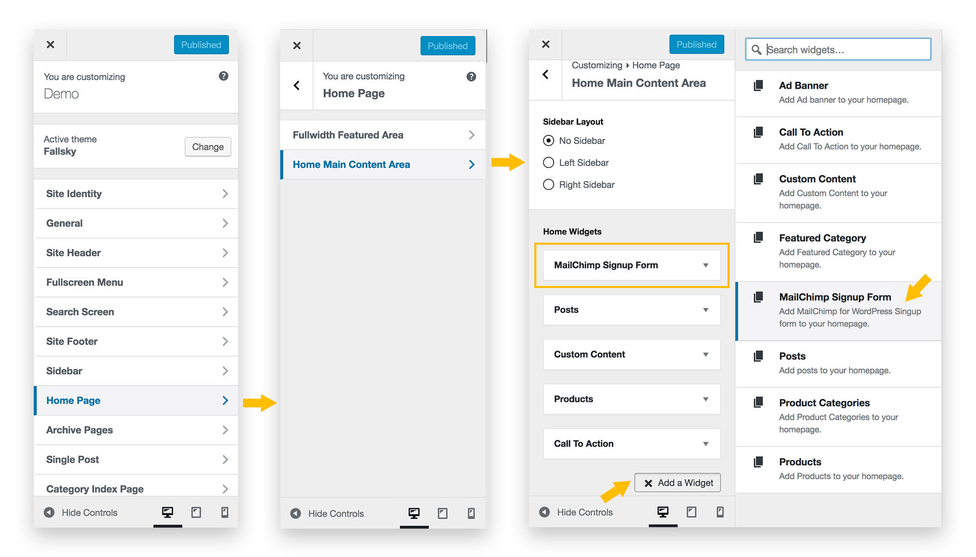 Add MailChimp Sign-Up Form to Homepage