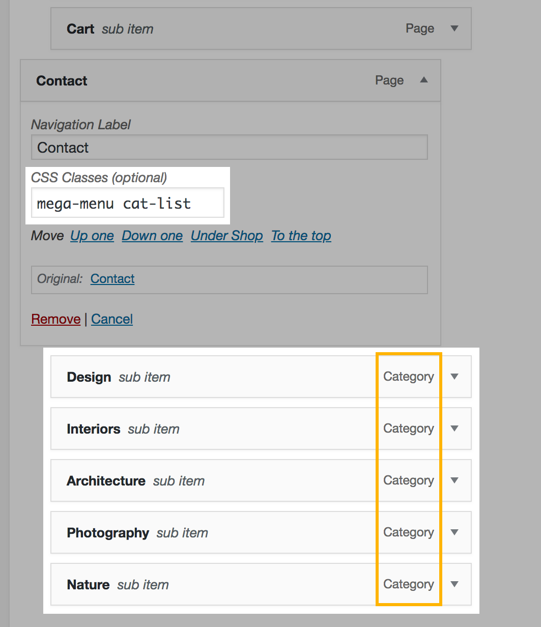 Category List Mega Menu
