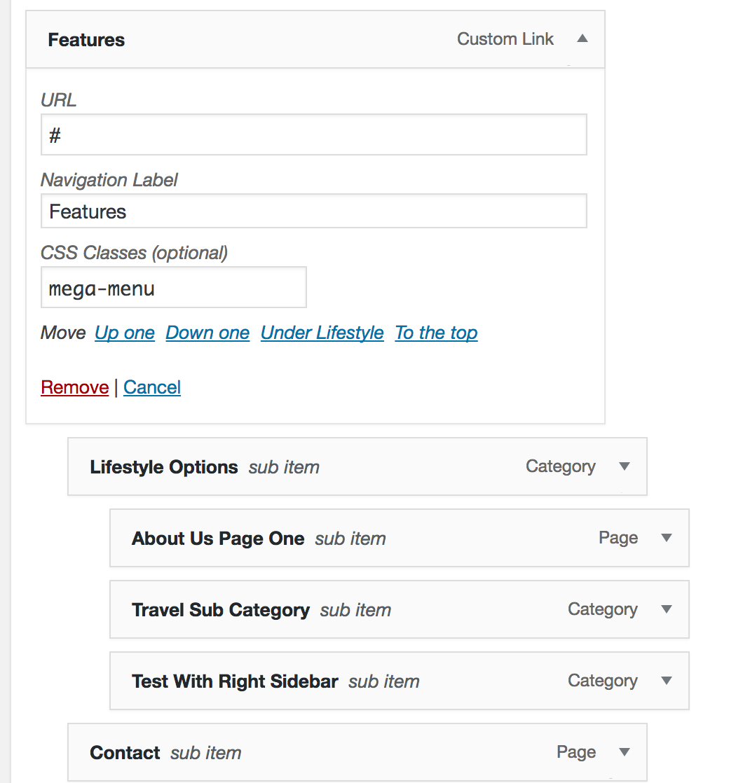 Multi-level Mega Menu