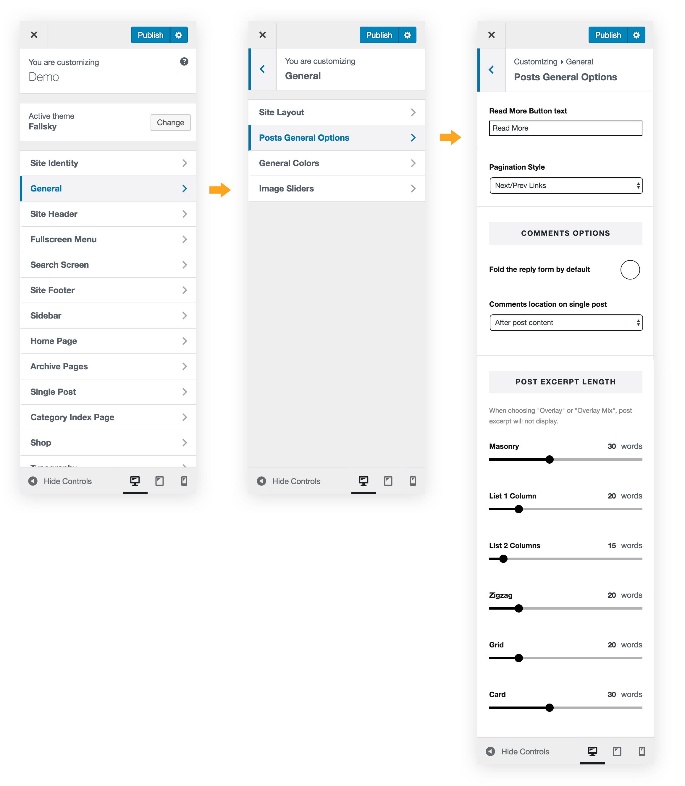 Posts General Options
