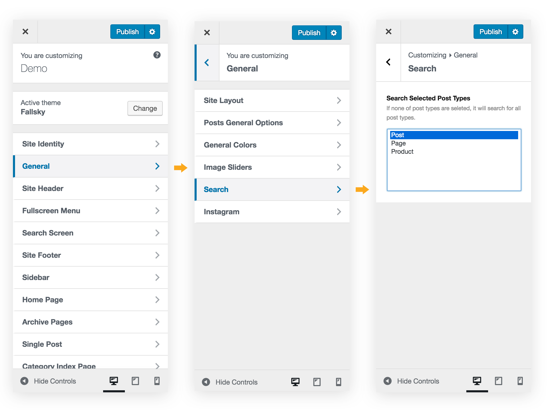 Search Selected Post Types