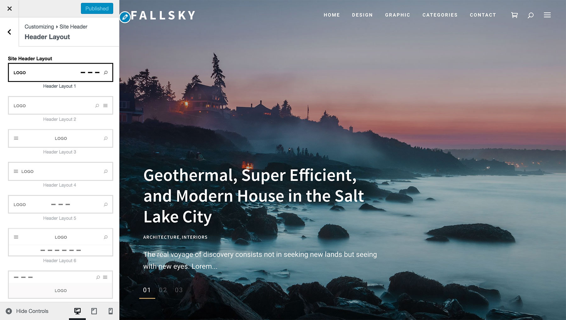 Site Header Layout Choices