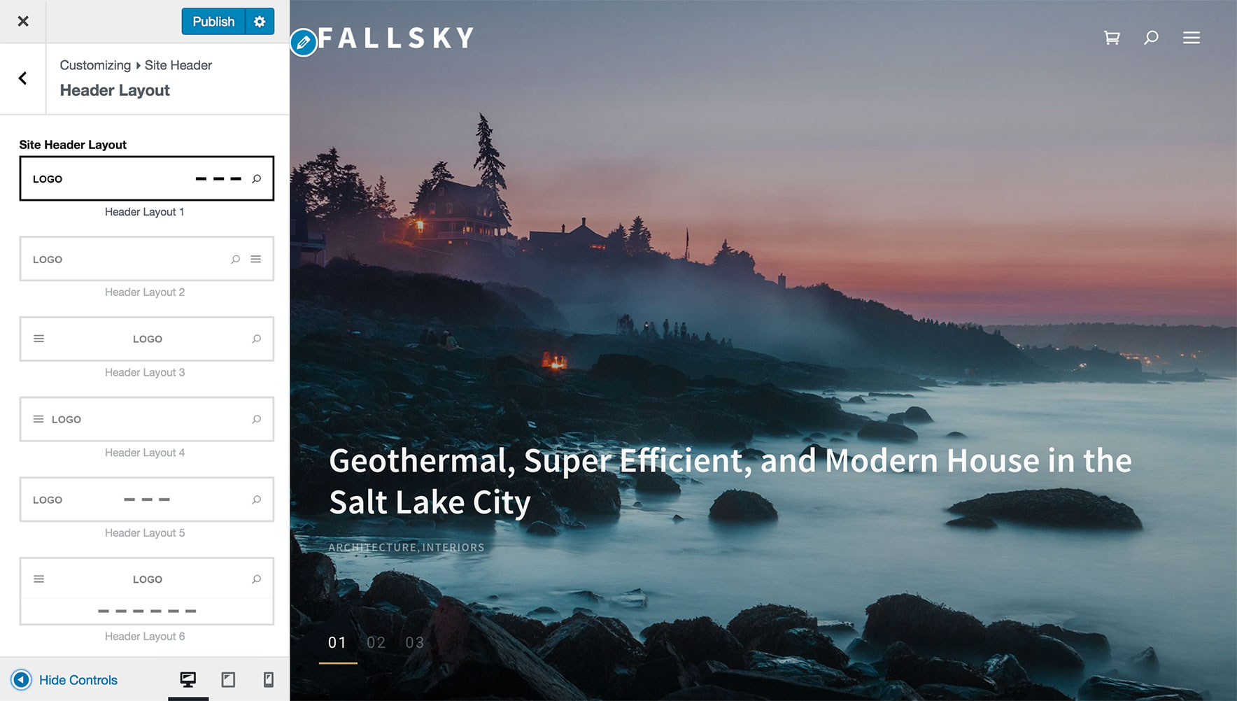 Menus do not show in site header in the preview area