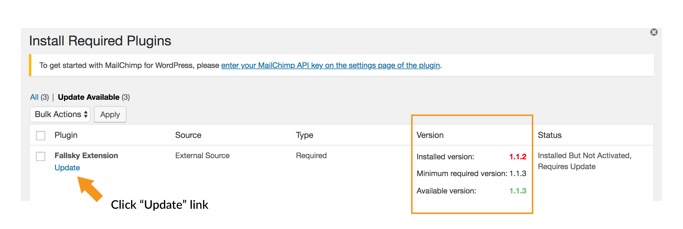 Update the required plugin.