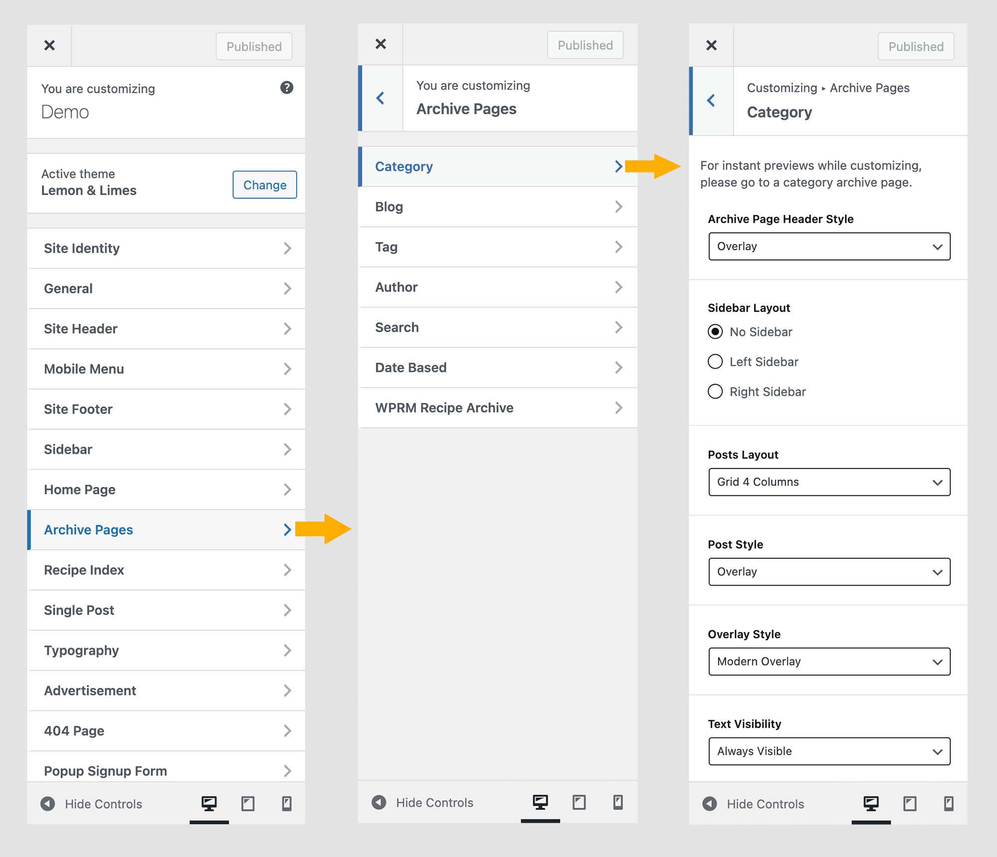 Customize the category archive page