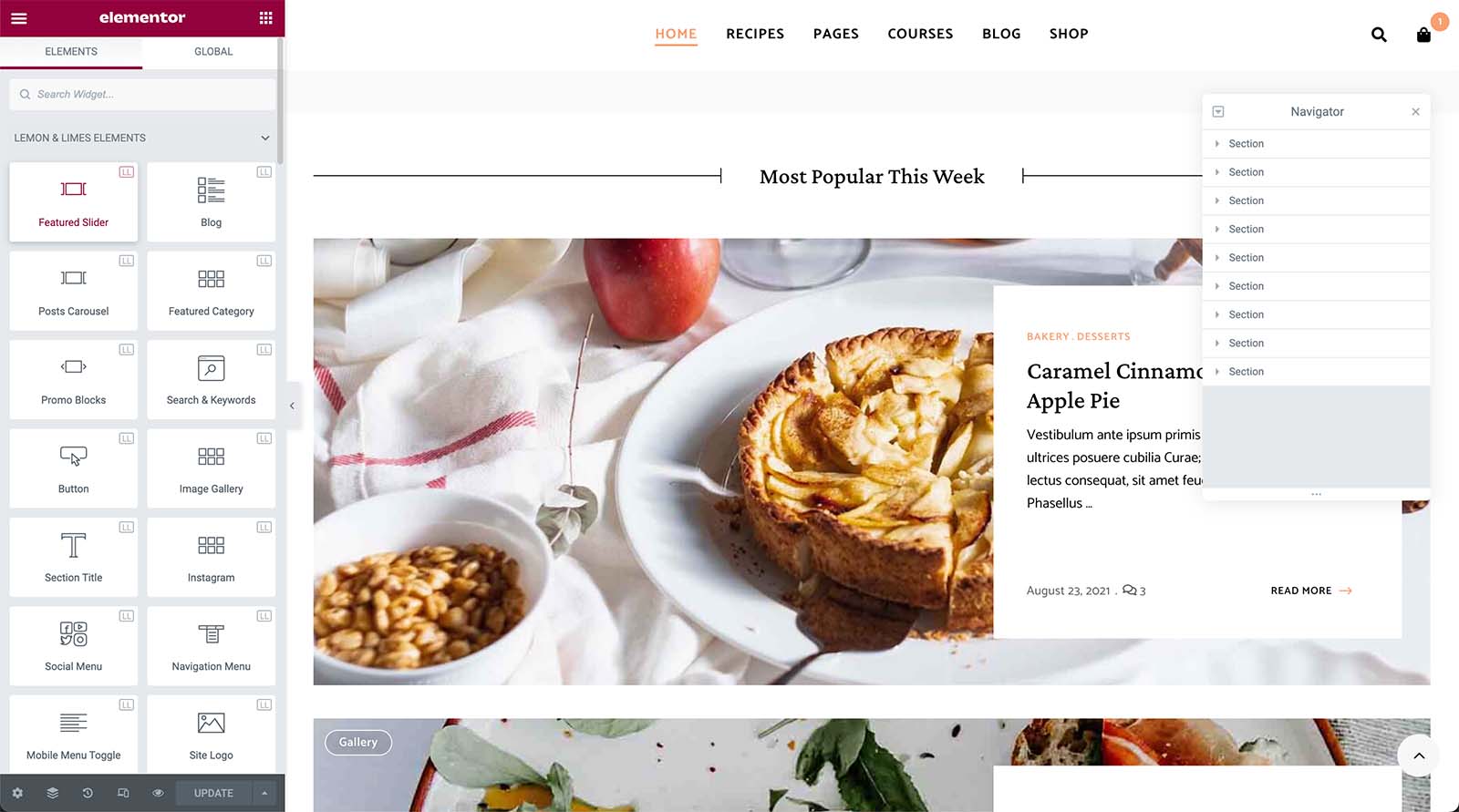 Edit the homepage with Elementor