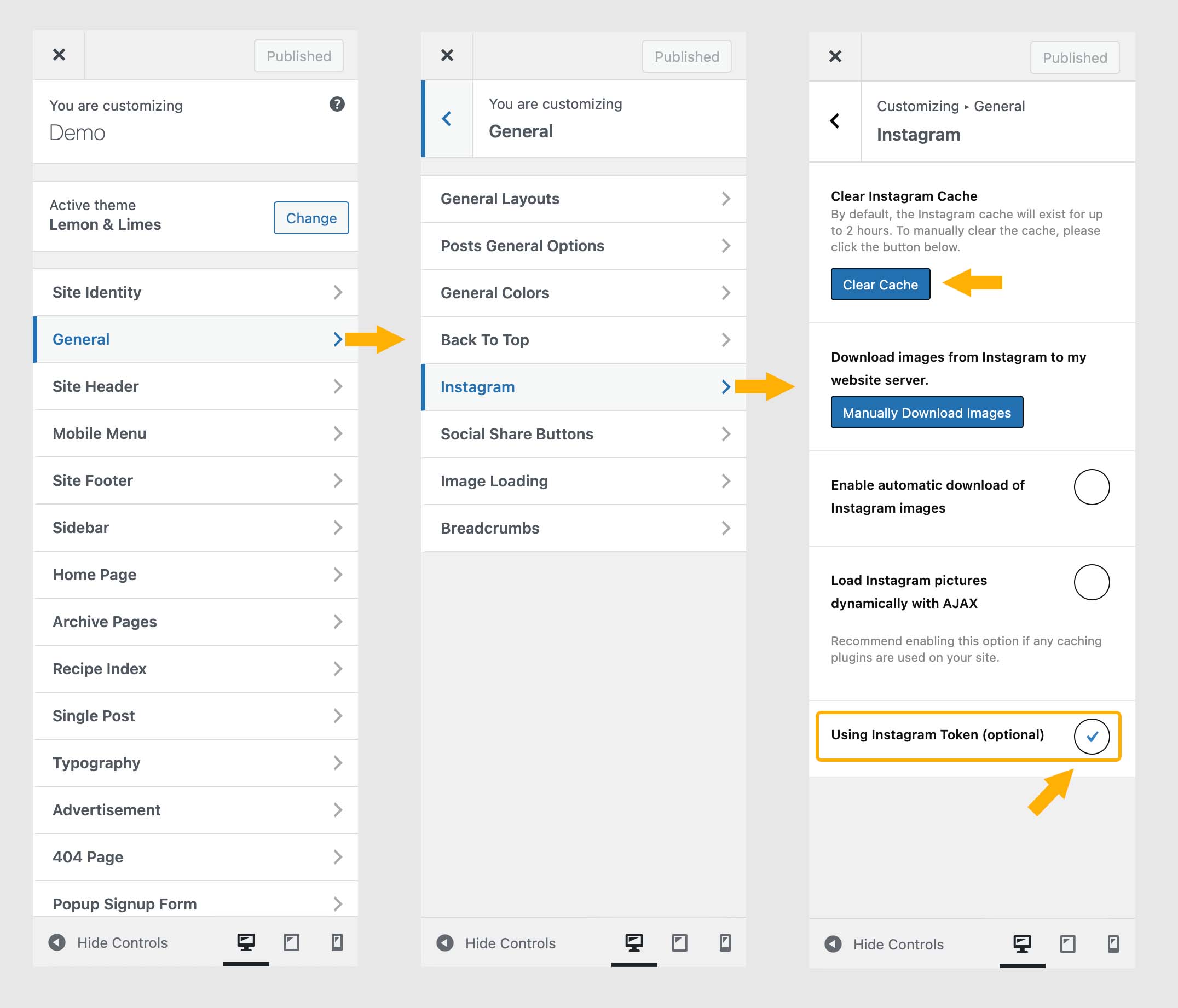 Enable Using Instagram Token option