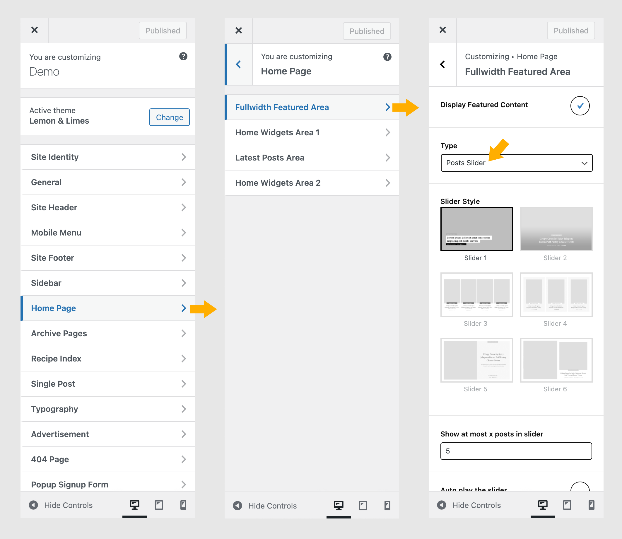 Customizer - Homepage - Fullwidth Featured Area