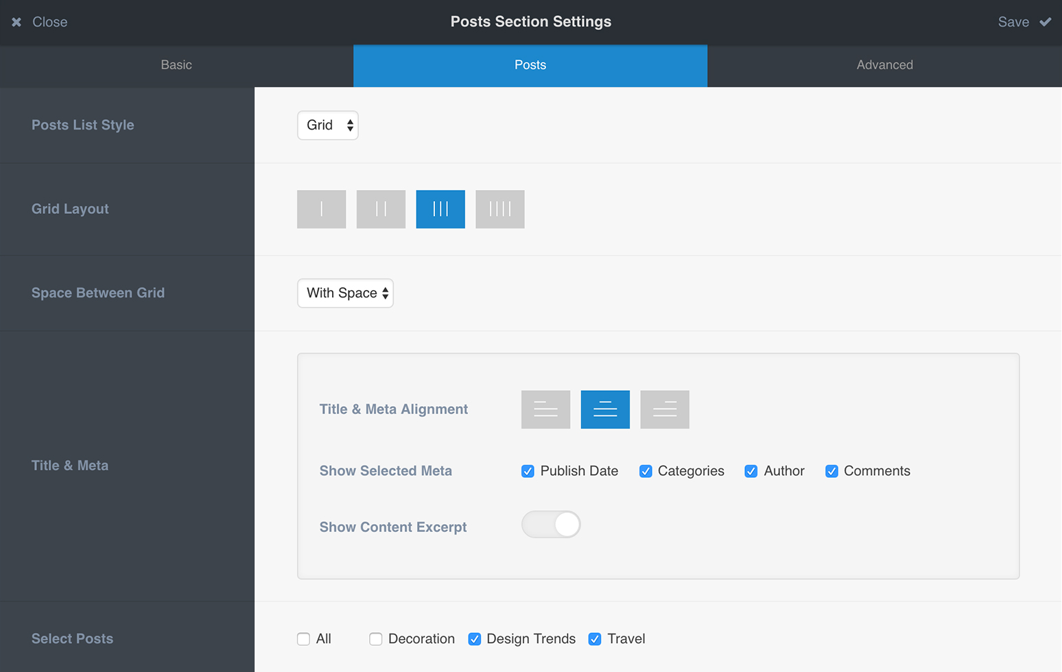 posts-settings