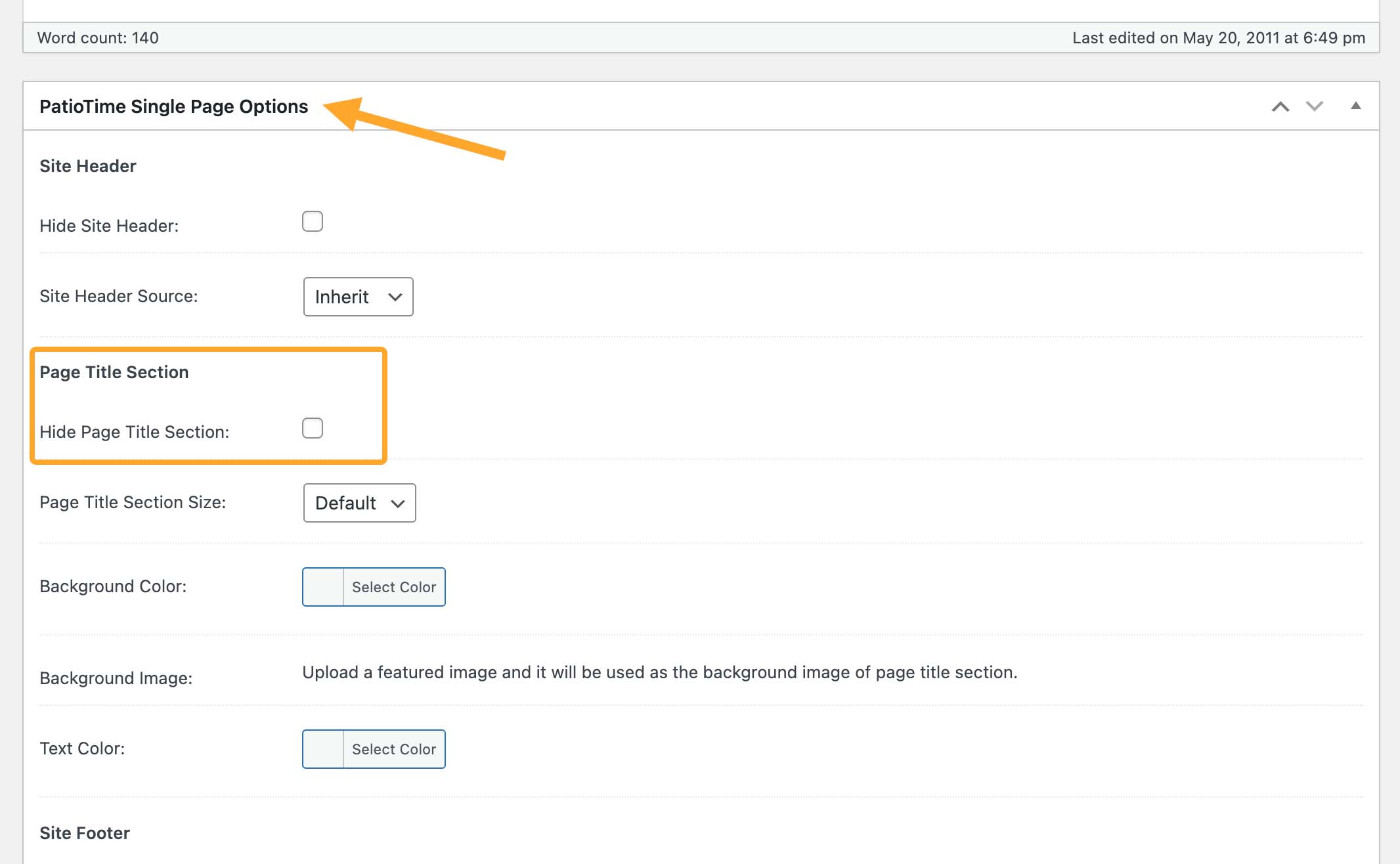 Hide Page Title Section - in Classic Editor