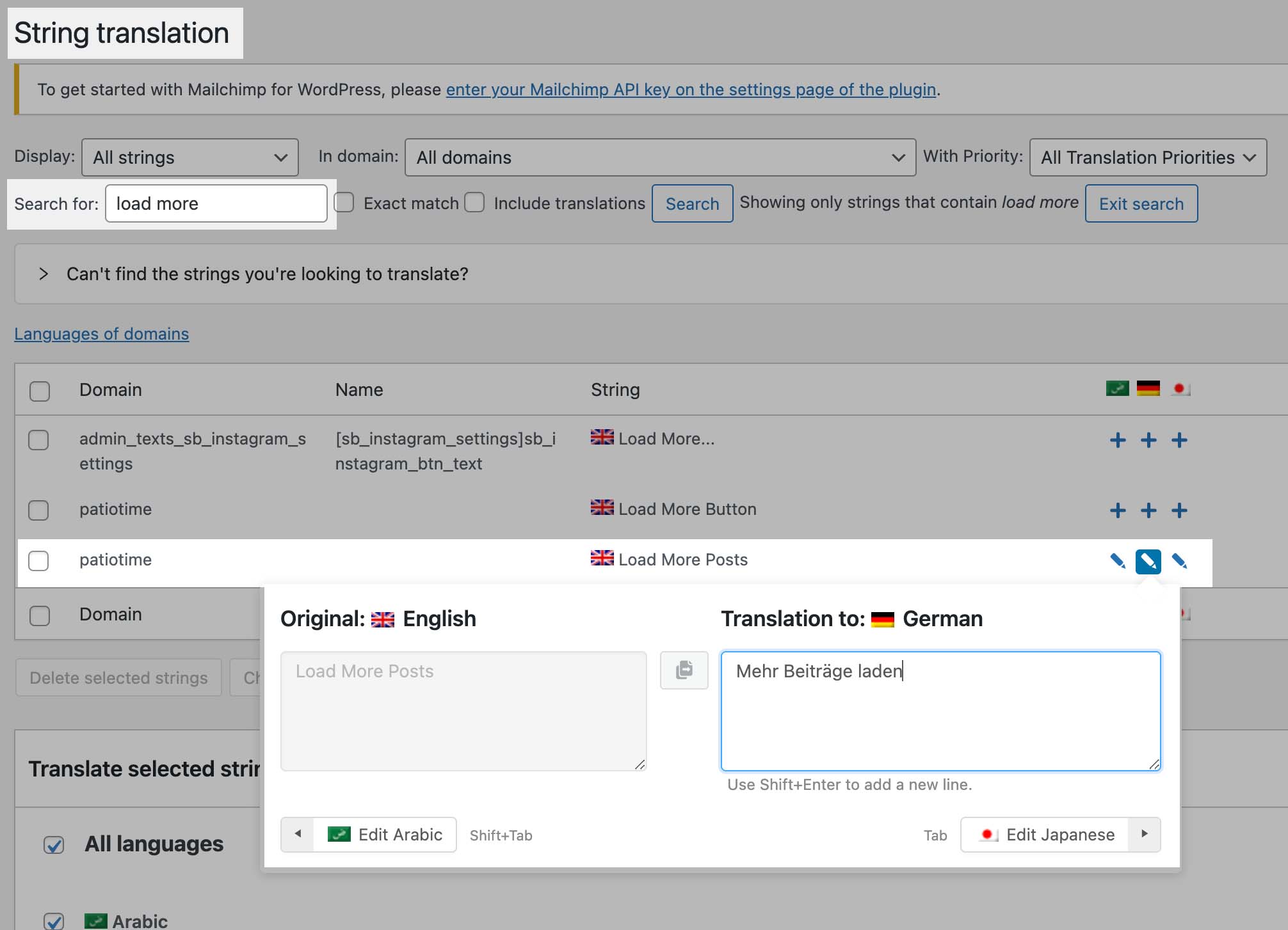 Translate the string