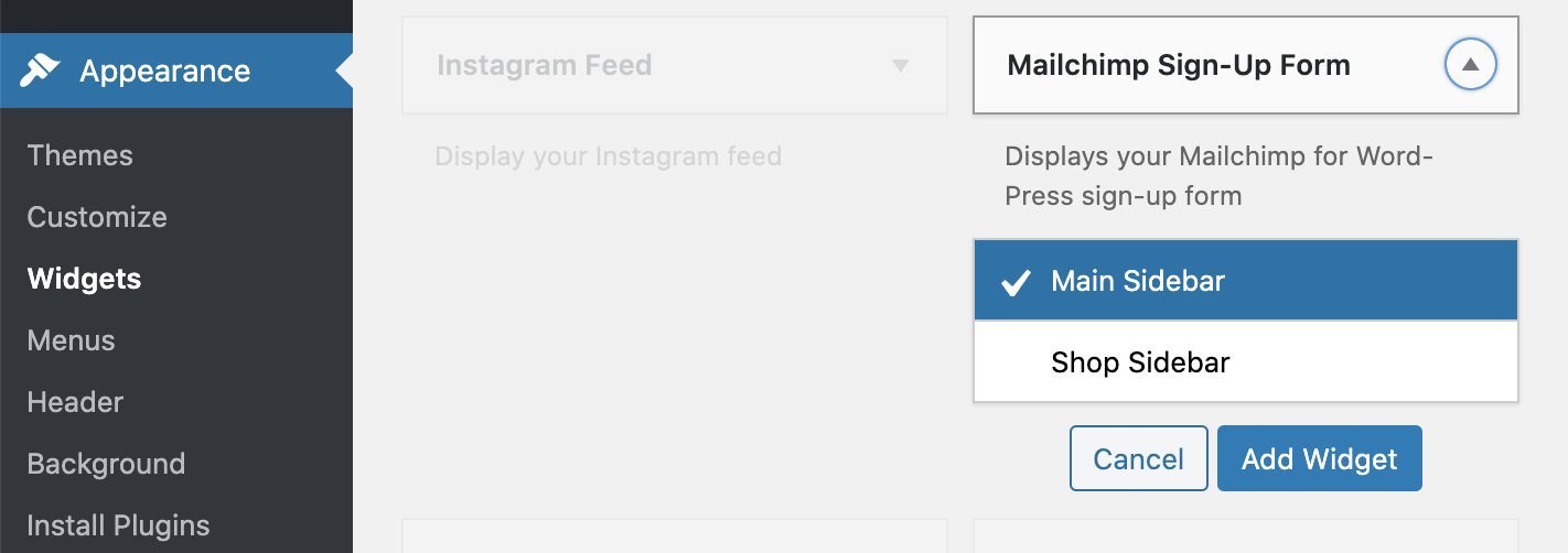 MailChimp Sign-Up Form Widget