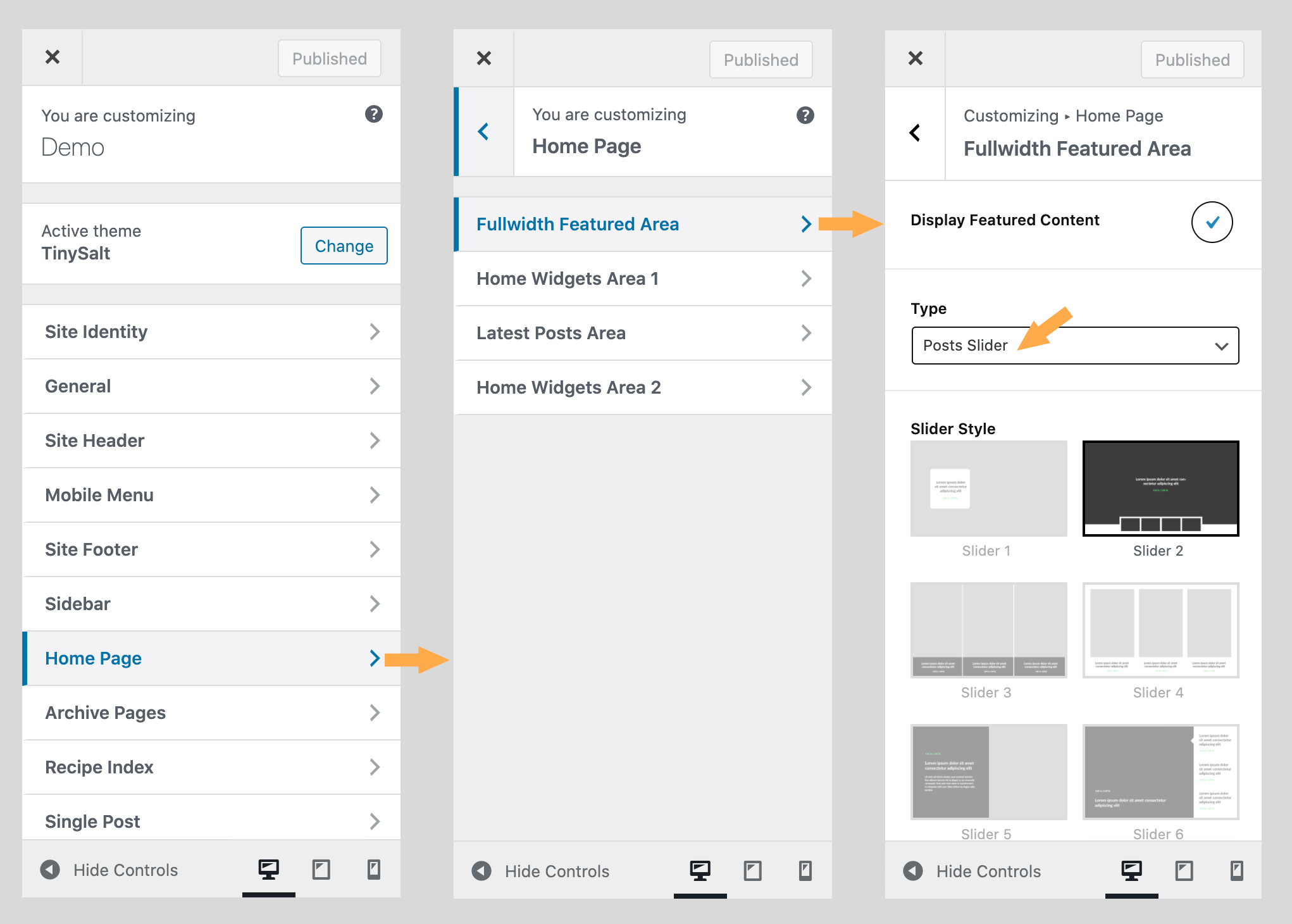 Customizer - Homepage - Fullwidth Featured Area