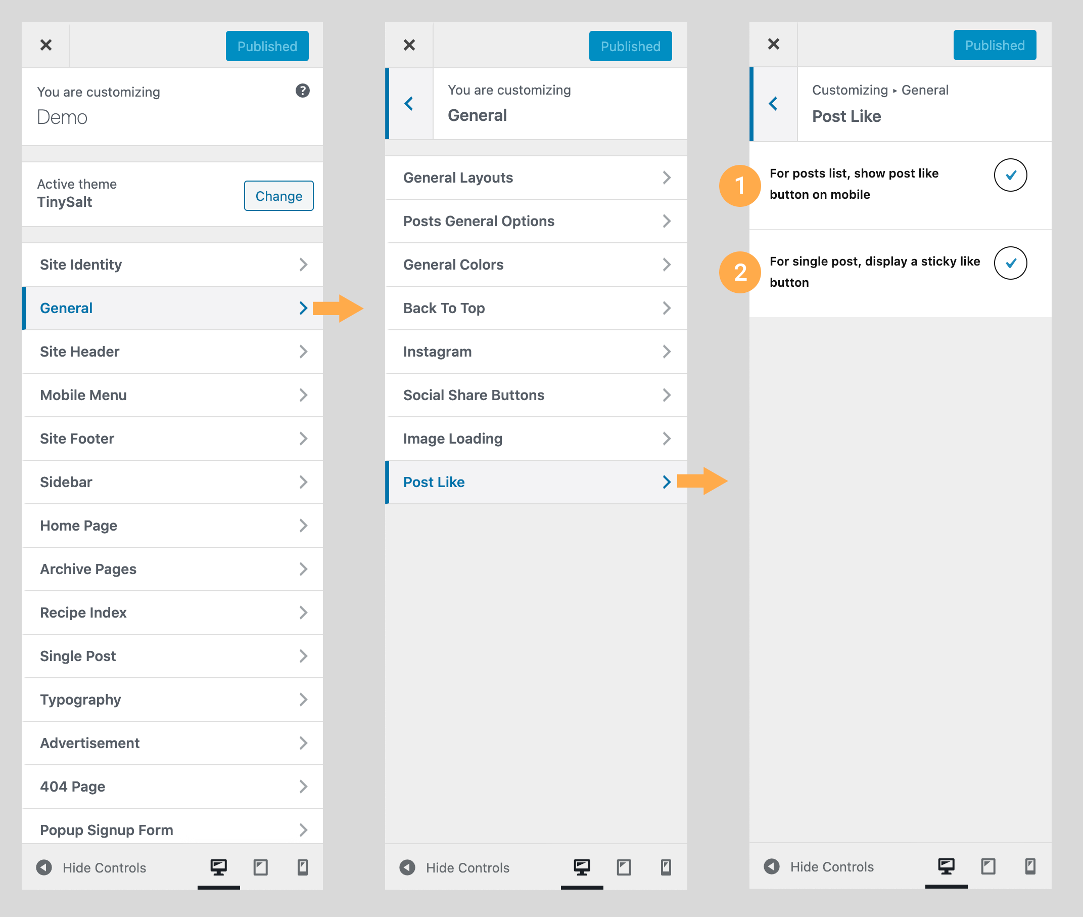 Post Like Button Options