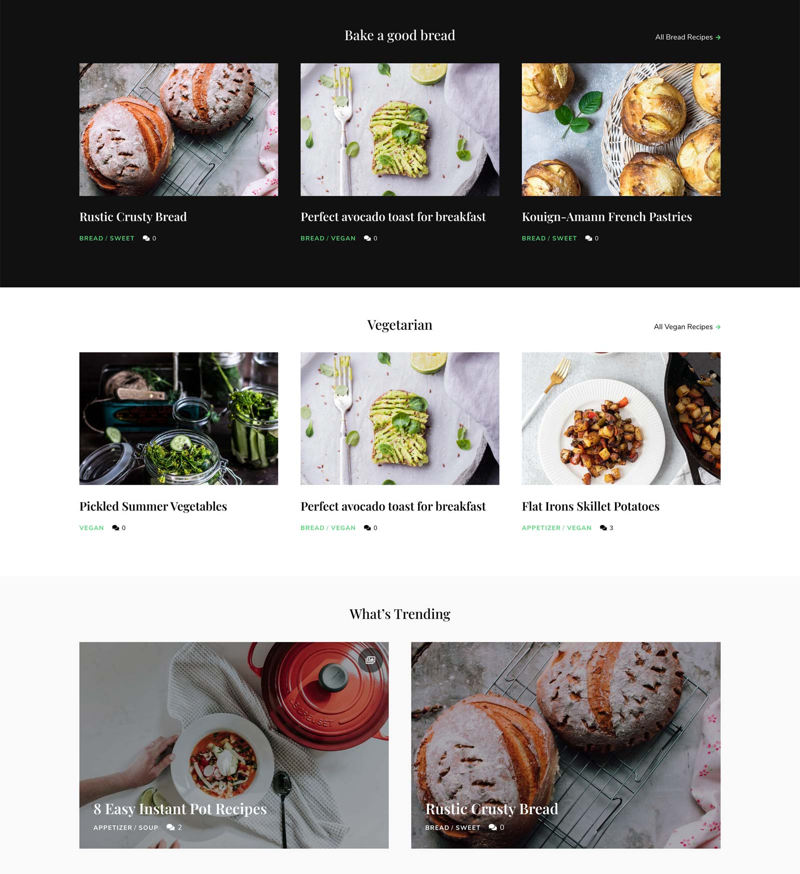 Home Widget - Multiple sections with posts