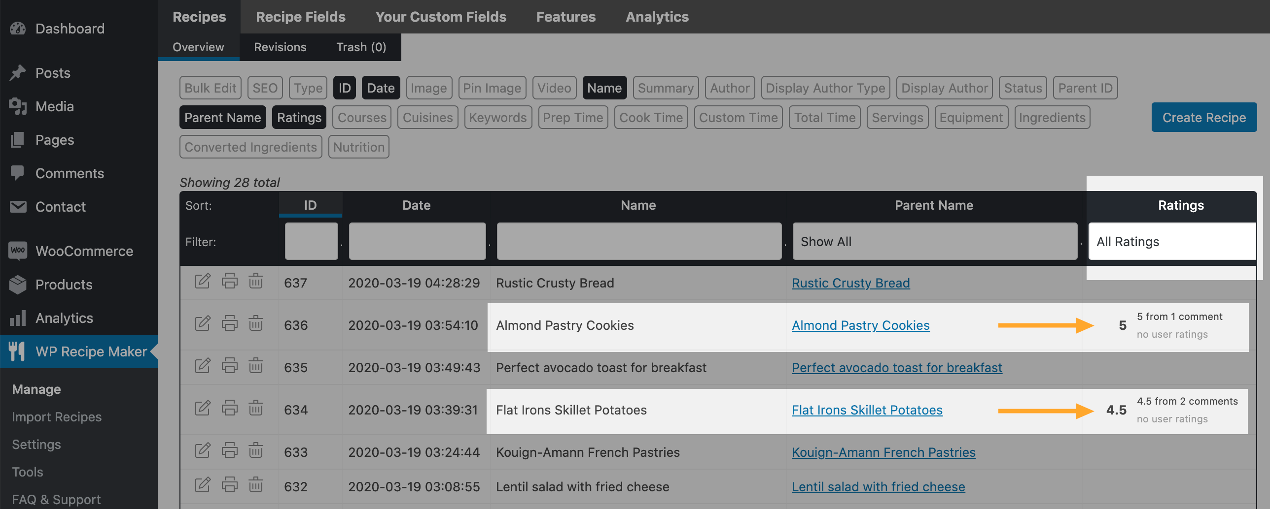 Does it show the correct rating?
