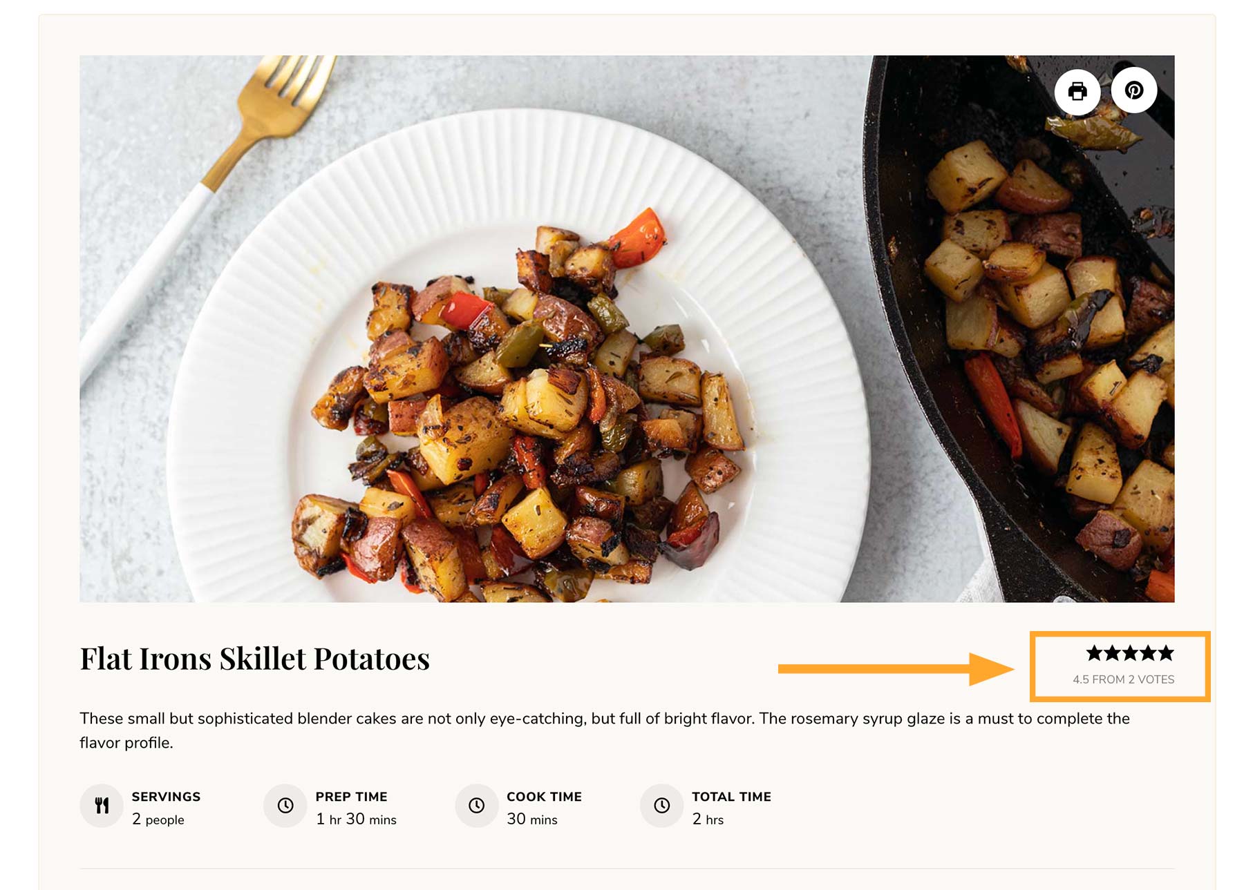 Rating will be displayed in the recipe card