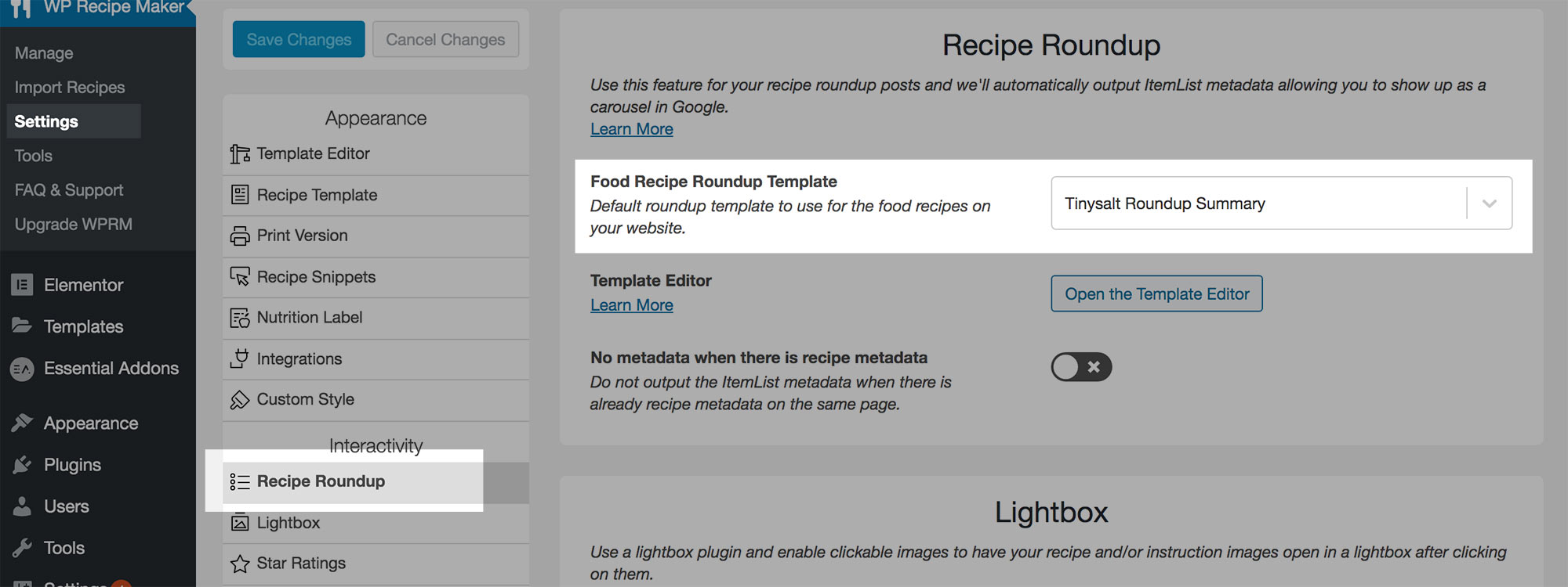 Default Recipe Roundup Template
