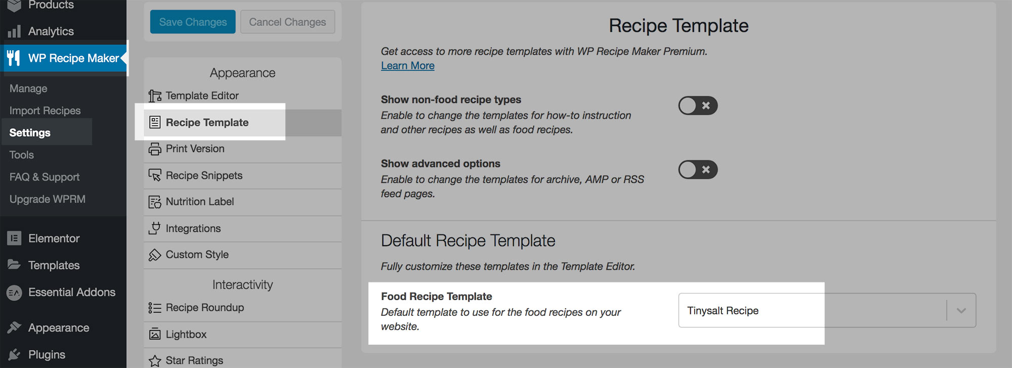 Default Recipe Template