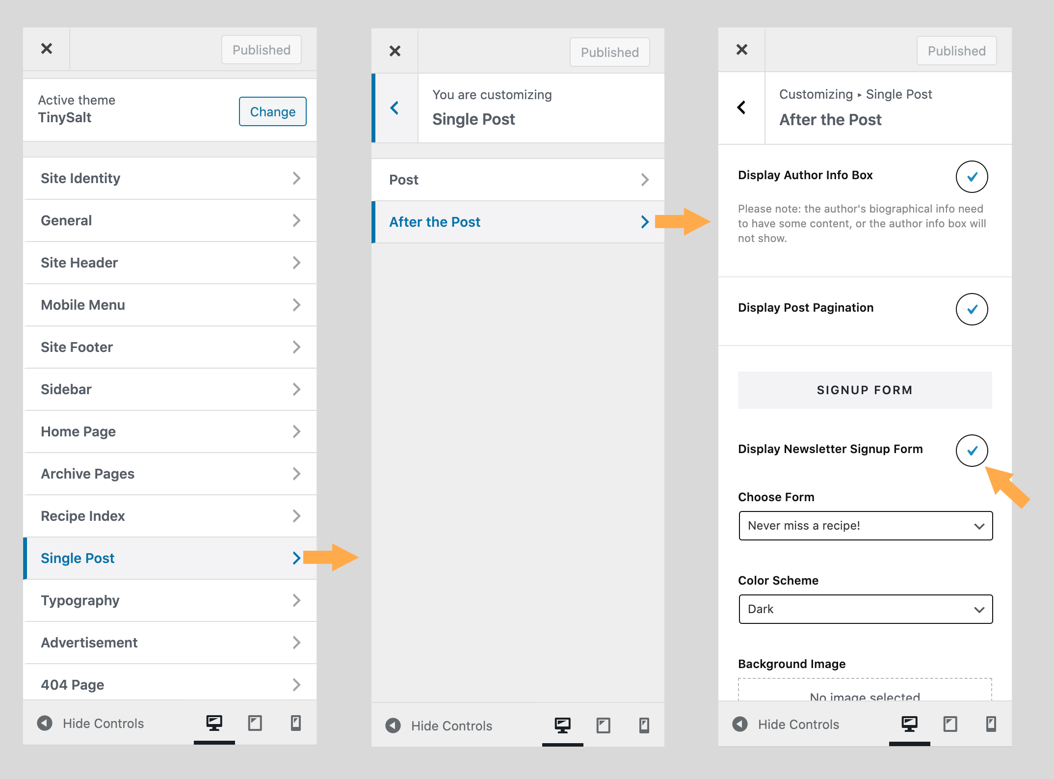 Signup Form after the content of each single post