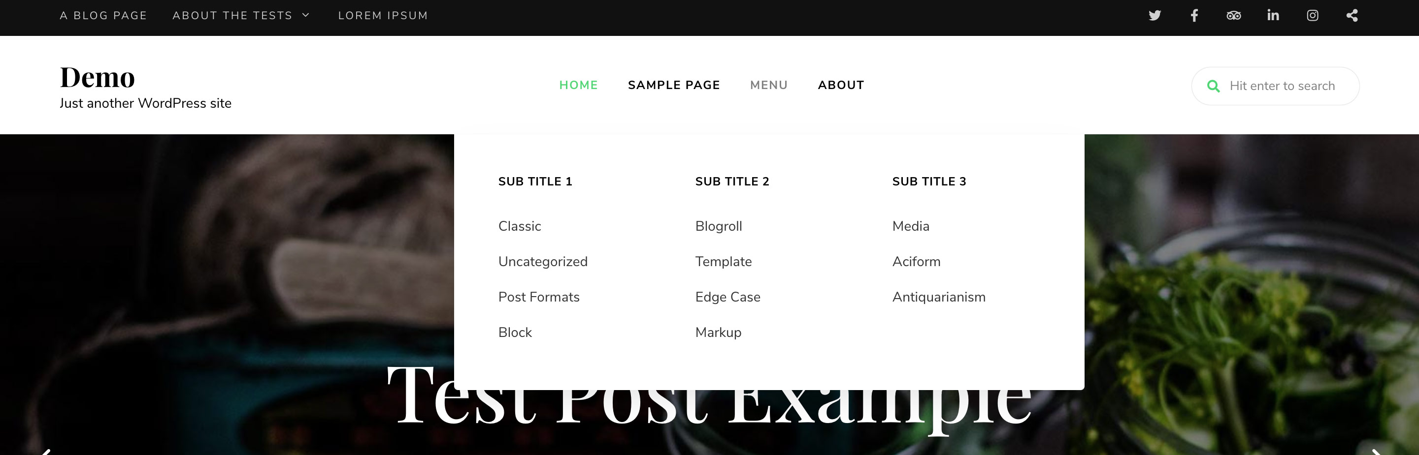 Simple links in the mega menu - in 2/3/4 columns