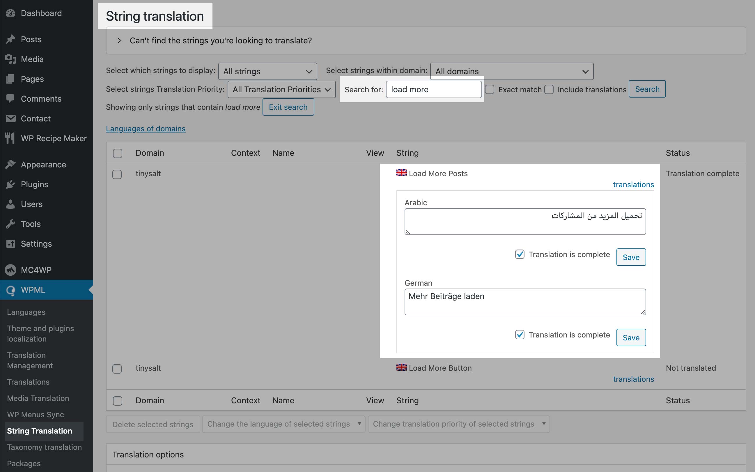 Translate the string