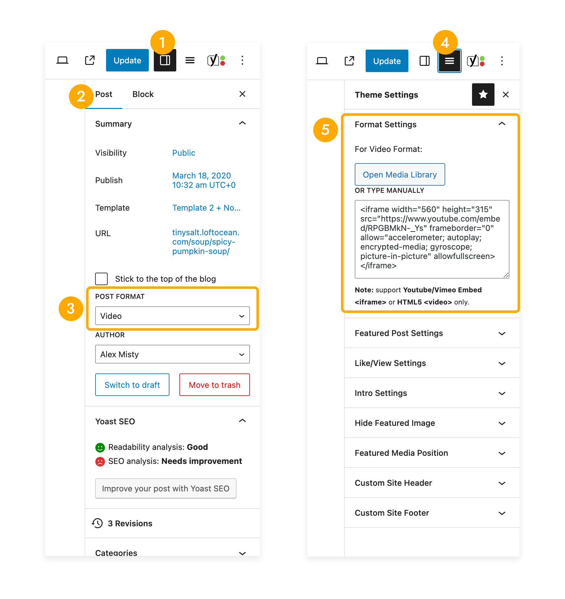 Set video for Video Post Format