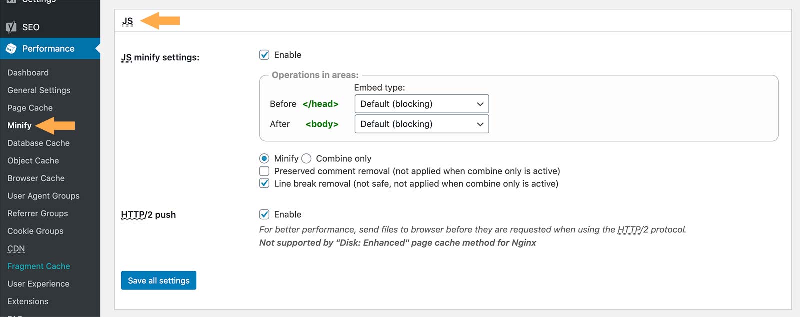 W3 Total Cache Settings - 6